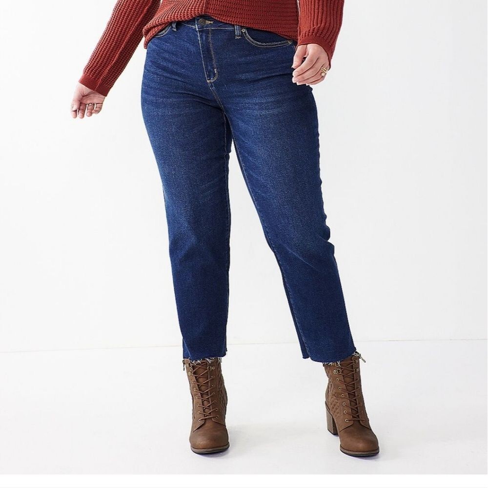Women's Sonoma Good for Life High Waisted Straight-Leg Crop Jeans Size 14